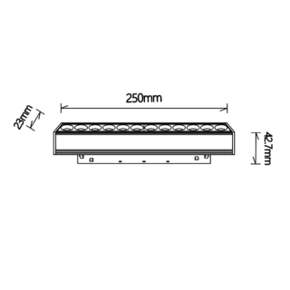 LUMIÈRE LINÉAIRE COB 12W NOIR 3000K TRIAC MAGNETO Noir
