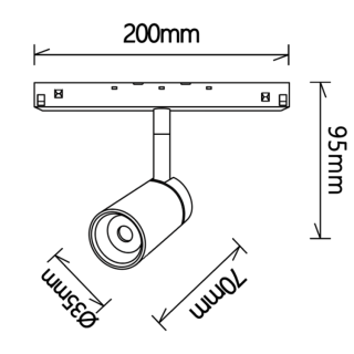 SPOT 5W NOIR/OR 3000K MAGNETO Noir/Or