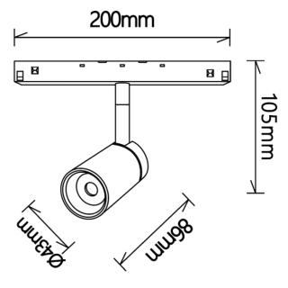 SPOT 5W NOIR/OR 3000K TRIAC MAGNETO Noir/Or