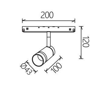 SPOT 7W NOIR/OR 3000K TRIAC MAGNETO Noir/Or