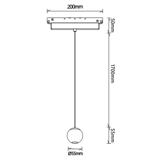 SUSPENSION BOULE 7W NOIR/OR 3000K TRIAC MAGNETO Noir/Or