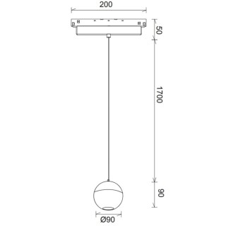 SUSPENSION BOULE 10W NOIRE 3000K MAGNETO Noir