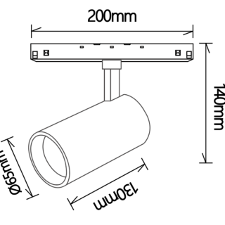 SPOT 20W NOIR 4000K MAGNETO Noir