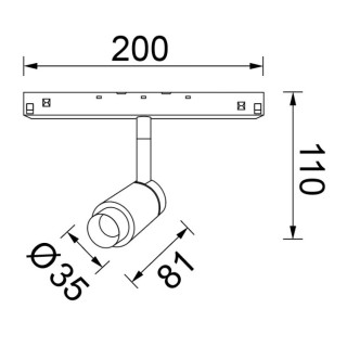 SPOT 7W ZOOM 3000K MAGNETO Noir