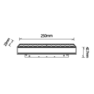 LUMIÈRE LINÉAIRE COB 12W BLANC 3000K MAGNETO Blanc