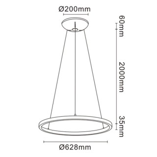 Lampe suspendue LED 40+15W RIUMAR Noir