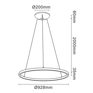 Lampe suspendue LED 60+20W RIUMAR Sable