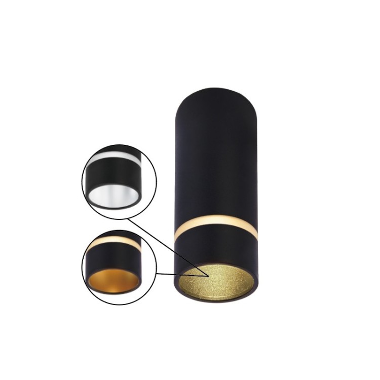 PLAFONNIER S MINI GU10 NOIR SPLIT Luminaire Mantra