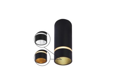 PLAFONNIER S MINI GU10 NOIR SPLIT Luminaire Mantra