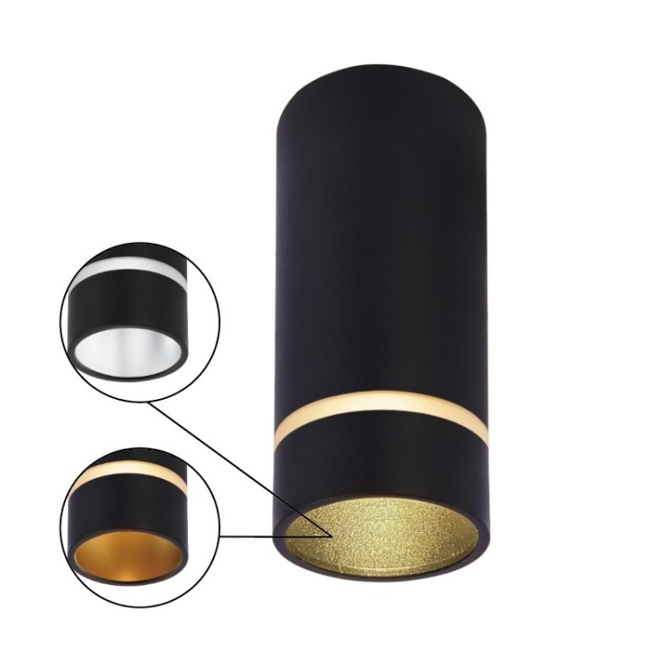 PLAFONNIER GU10 NOIR SPLIT, Luminaire, Mantra