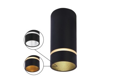 PLAFONNIER GU10 NOIR SPLIT, Luminaire, Mantra
