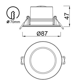 SPOT ENCASTRÉ LED BLANC IP65 - 6,5W - CCT YUCATAN Blanc