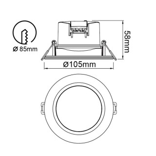 SPOT ENCASTRÉ LED BLANC IP65 - 10W - CCT YUCATAN Blanc