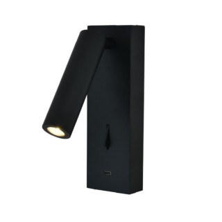 Lampe de lecture murale 3 W 3 000 K Noir Chargeur TYPE-C TARIFA III Noir