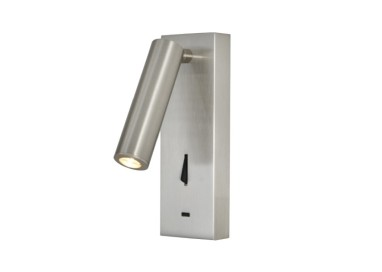 Lampe de lecture murale Tarifa III Nickel Mantra