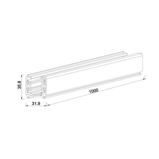 VOIE FERRÉE SURFACE TRIPHASIQUE 1M BLANC