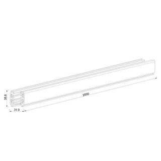 RAIL TRIPHASIQUE SURFACE 2M NOIR