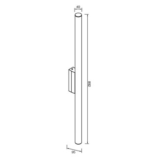 APPLIQUE MURALE LED IP44 4000K 18W OR ANTIGA Or