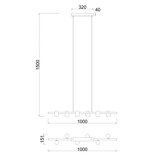 Luminaire linéaire GU10 6 lumières IOS Noir