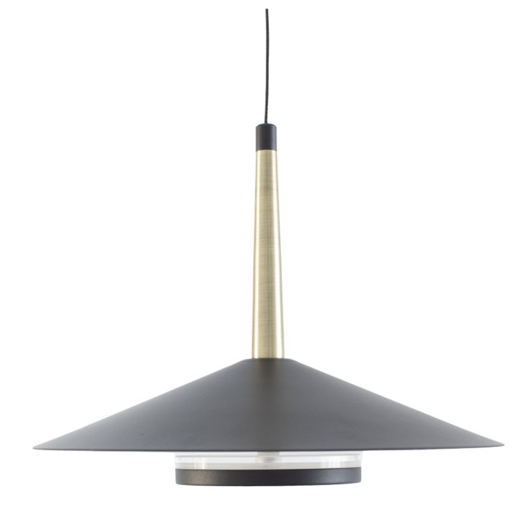 Suspension LED 8W ORION Noir + Cuir Mantra