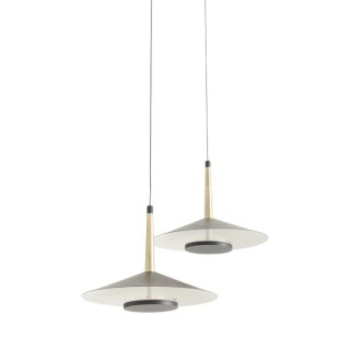 Suspension LED 2*8W 3000K ORION Noir + Cuir