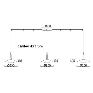 Suspension LED 4*8W 3000K ORION Noir + Cuir