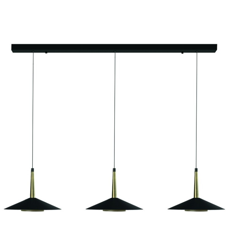 Suspension ORION Noir Cuir, luminaire Mantra