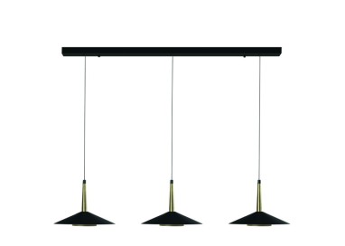 Suspension ORION Noir Cuir, luminaire Mantra