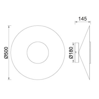 Applique murale LED 24W 3000K ORION Noir + Or
