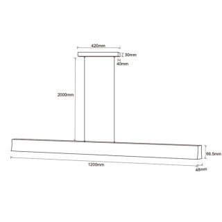 Lumière linéaire LED 38W 3000K 110 deg  HANOK Blanc