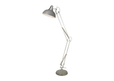 Lampadaire articulé XXL Metal gris et chrome, E27 60 max Haut 170cm GOLIATH FLOOR