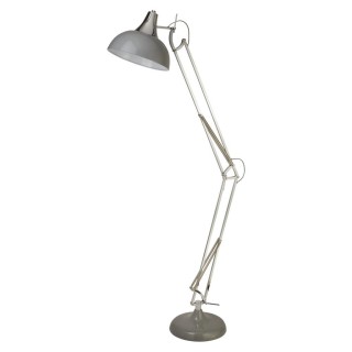 Lampadaire articulé XXL Metal gris et chrome, E27 60 max Haut 170cm GOLIATH FLOOR