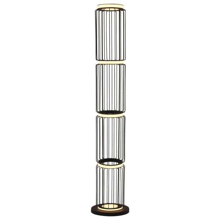 Lampadaire Metal noir, diff silicone blanc, 35w 884 lumens 3000k, avec inter CIRCOLO 1LT CAGE LED Lampadaire Metal noir, diff silicone blanc, 35w 884 lumens 3000k, avec inter CIRCOLO 1LT CAGE LED