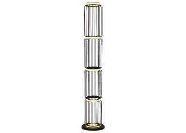 Lampadaire Metal noir, diff silicone blanc, 35w 884 lumens 3000k, avec inter CIRCOLO 1LT CAGE LED