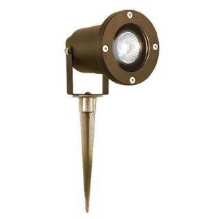 Spot piquet exterieur Metal Marron rustique et diffuseur polycarbonate clair GU10 max 50w IP65 CLI avec 1.5M cordon et prise EU 