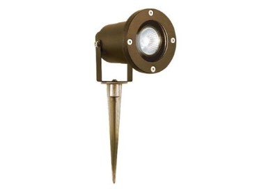 Spot piquet exterieur Metal Marron rustique et diffuseur polycarbonate clair GU10 max 50w IP65 CLI avec 1.5M cordon et prise EU 