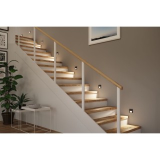 Encastré mural LED Tsaro carré - Luminaire - Noir mat