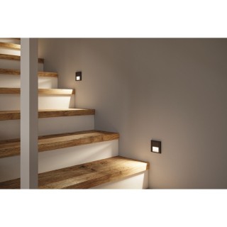 Encastré mural LED Tsaro carré - Luminaire - Noir mat