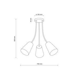 Plafonnier Wire 3 lumières – mélanger – en métal – style moderne