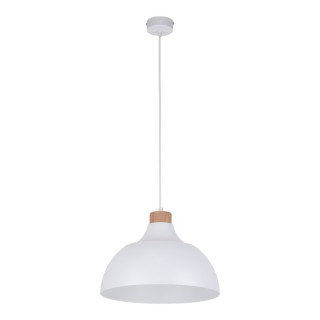 Suspension Cap 1 lumière – blanc & pin – en bois – style moderne
