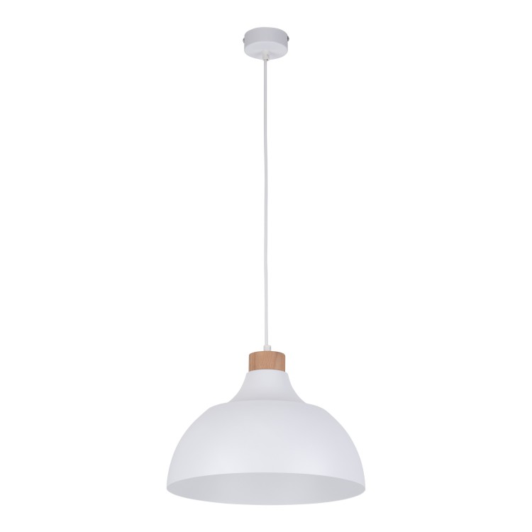 Suspension Cap 1 lumière – blanc & pin – en bois – style moderne