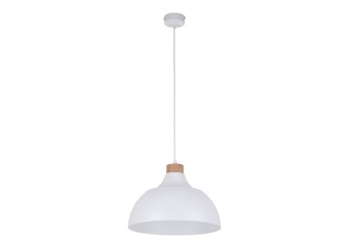 Suspension Cap 1 lumière – blanc & pin – en bois – style moderne