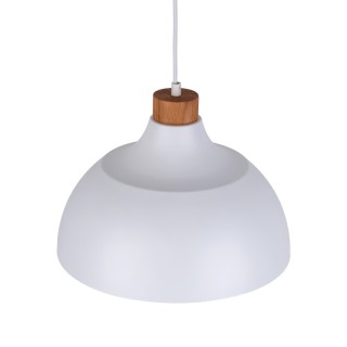 Suspension Cap 1 lumière – blanc & pin – en bois – style moderne