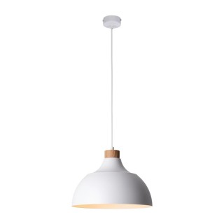 Suspension Cap 1 lumière – blanc & pin – en bois – style moderne
