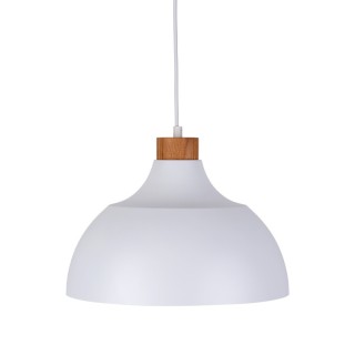 Suspension Cap 1 lumière – blanc & pin – en bois – style moderne