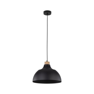 Suspension Cap 1 lumière – pin & noir – en bois – style moderne