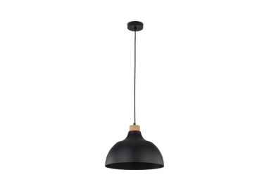 Suspension Cap 1 lumière – pin & noir – en bois – style moderne