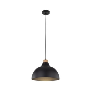 Suspension Cap 1 lumière – pin & noir – en bois – style moderne
