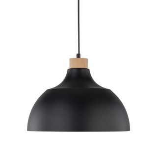 Suspension Cap 1 lumière – pin & noir – en bois – style moderne