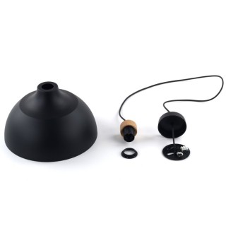 Suspension Cap 1 lumière – pin & noir – en bois – style moderne